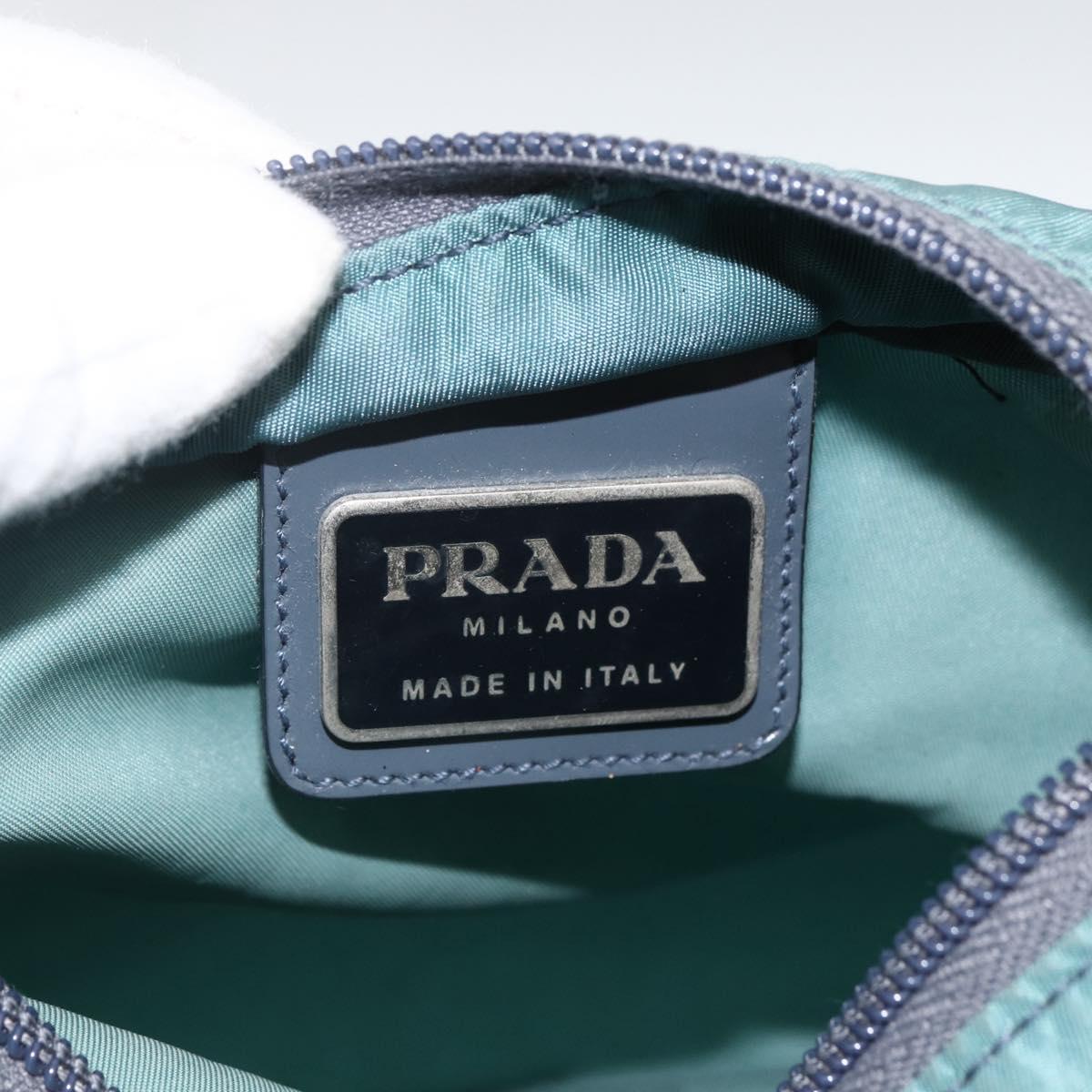 PRADA Shoulder Bag Nylon Green Silver Auth BSZ242