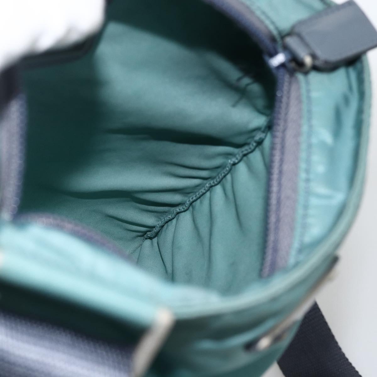 PRADA Shoulder Bag Nylon Green Silver Auth BSZ242