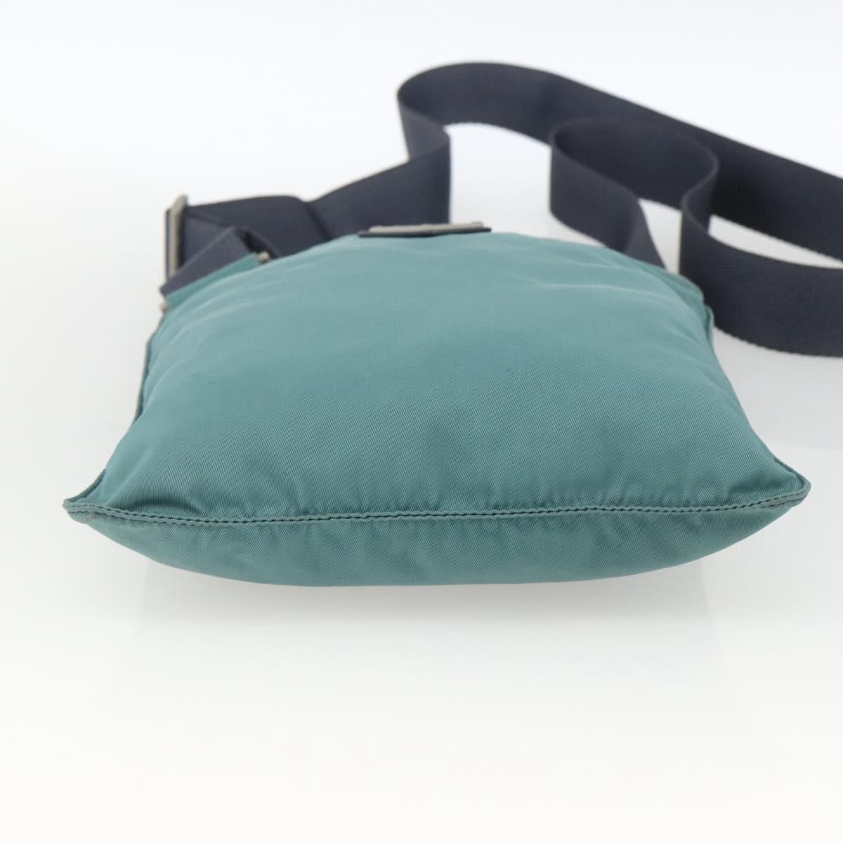PRADA Shoulder Bag Nylon Green Silver Auth BSZ242