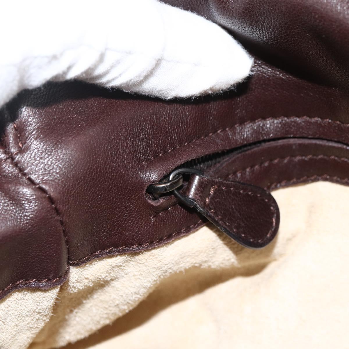 BOTTEGA VENETA INTRECCIATO Shoulder Bag Leather Brown Auth BSZ245V