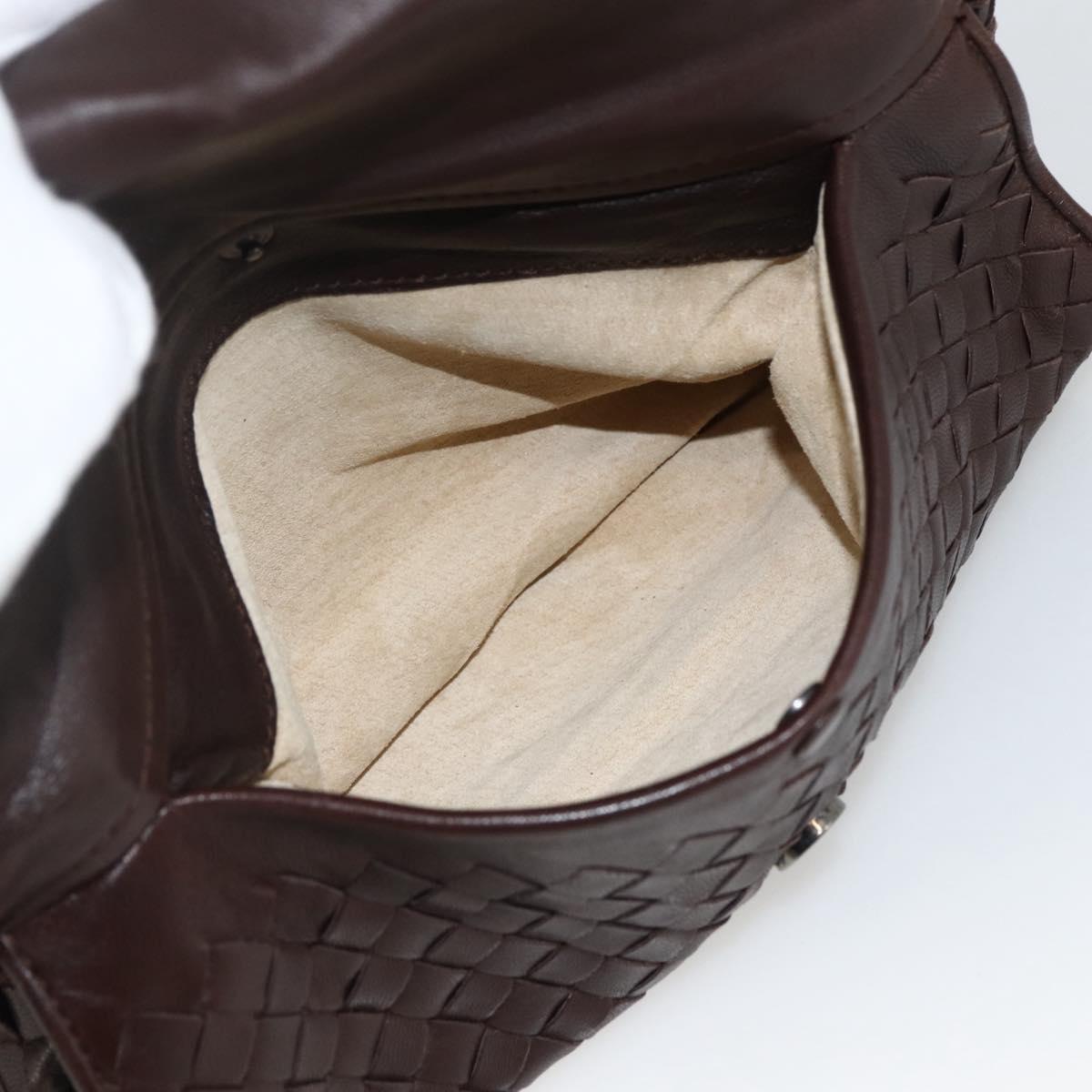 BOTTEGA VENETA INTRECCIATO Shoulder Bag Leather Brown Auth BSZ245V