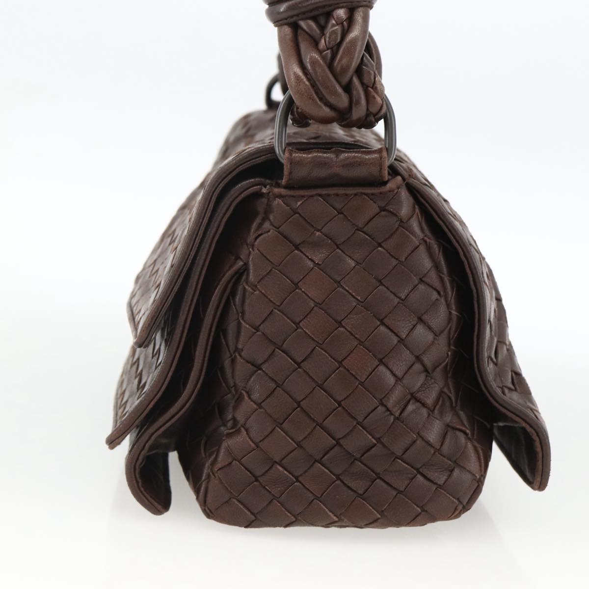 BOTTEGA VENETA INTRECCIATO Shoulder Bag Leather Brown Auth BSZ245V