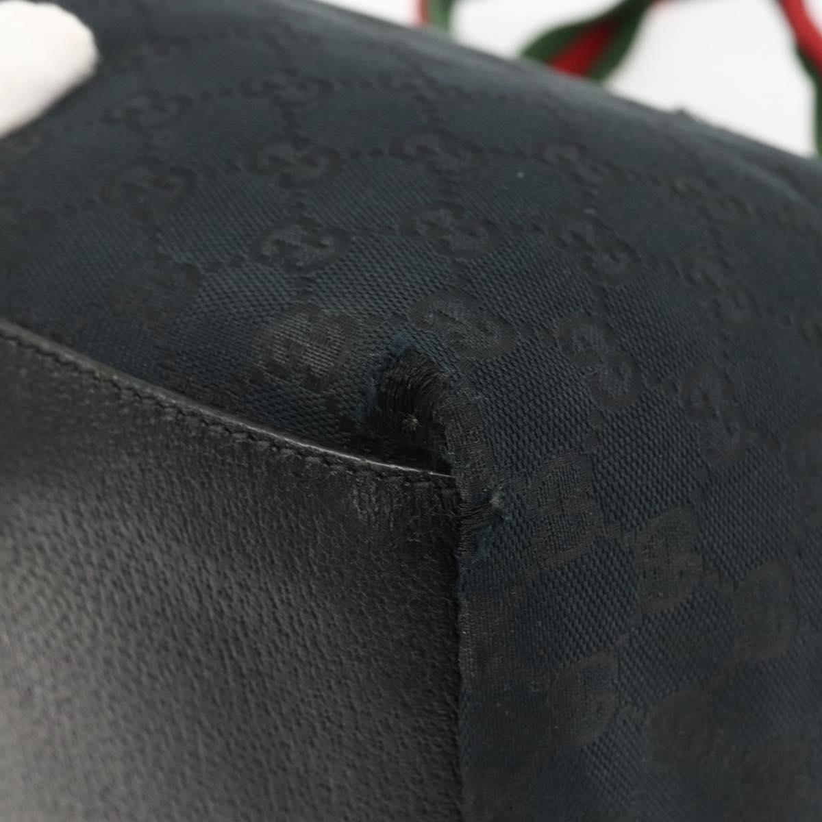 GUCCI GG Canvas Sherry Line Hand Bag Black 131230 Auth BSZ247
