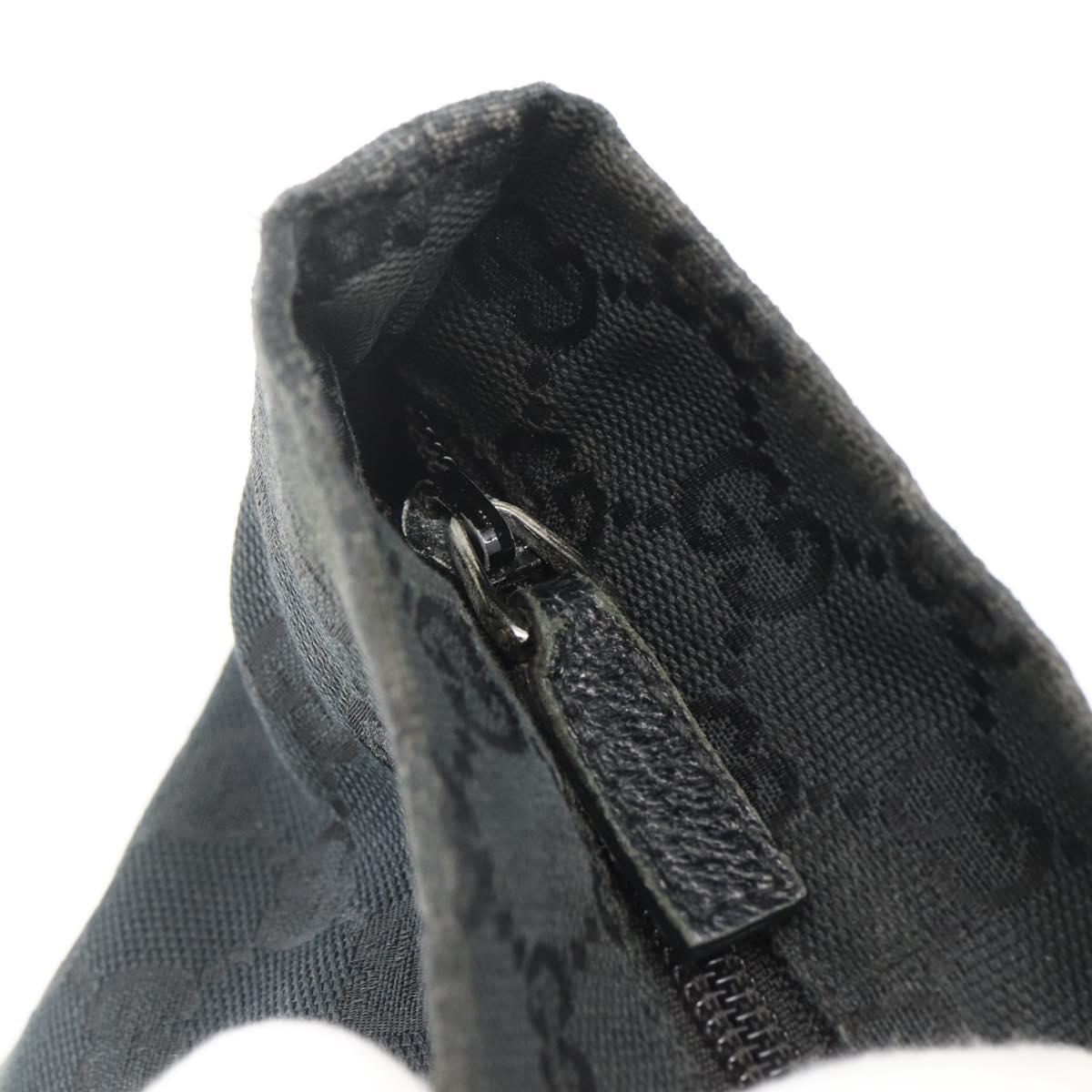 GUCCI GG Canvas Sherry Line Hand Bag Black 131230 Auth BSZ247
