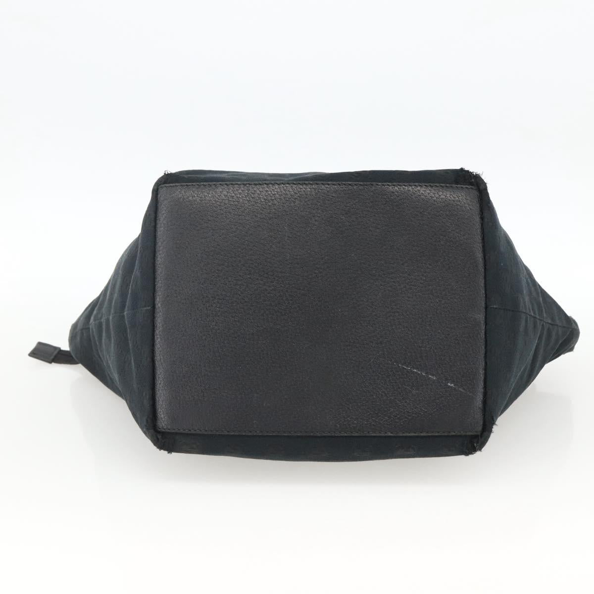 GUCCI GG Canvas Sherry Line Hand Bag Black 131230 Auth BSZ247