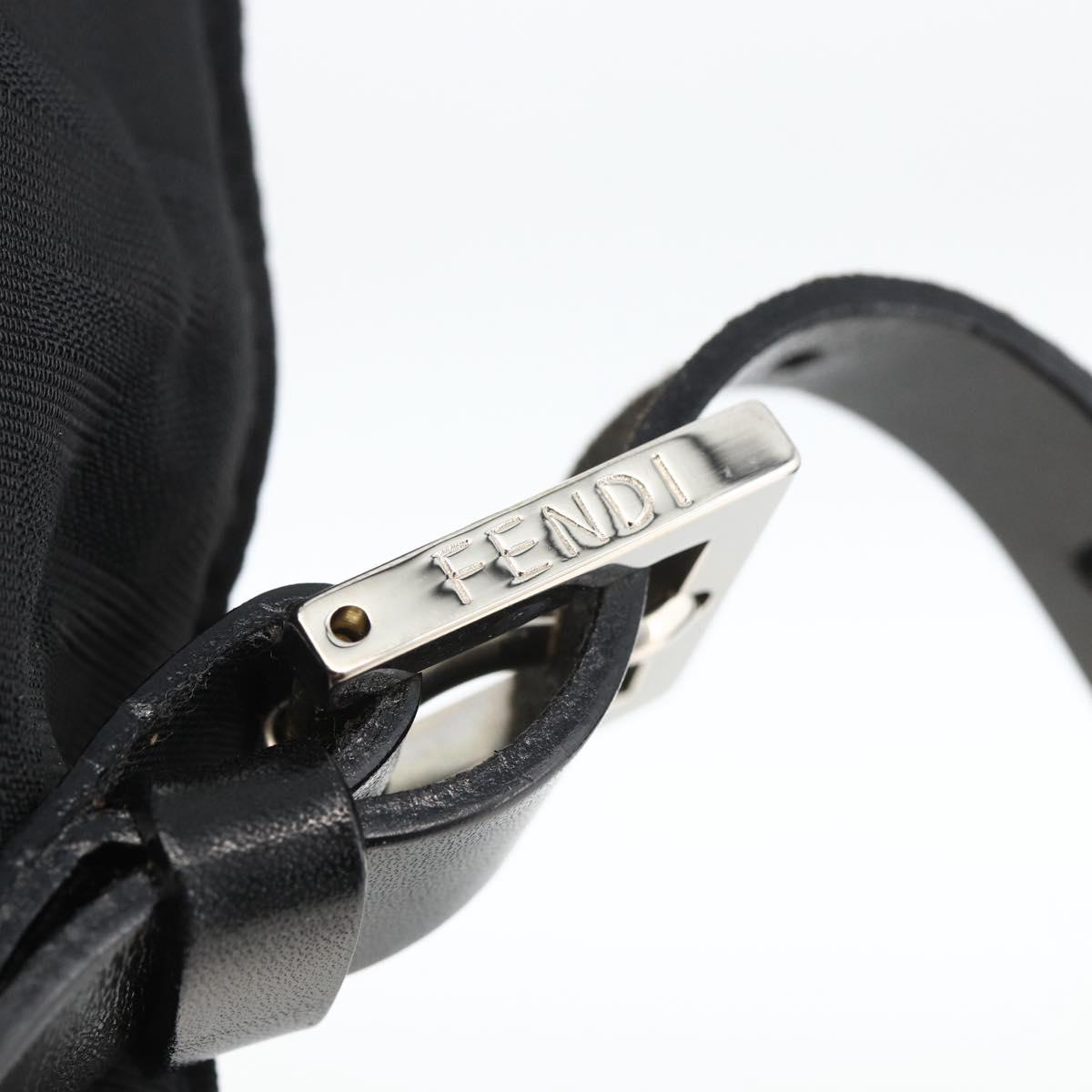 FENDI Zucca Canvas Backpack Black Silver Auth BSZ267V