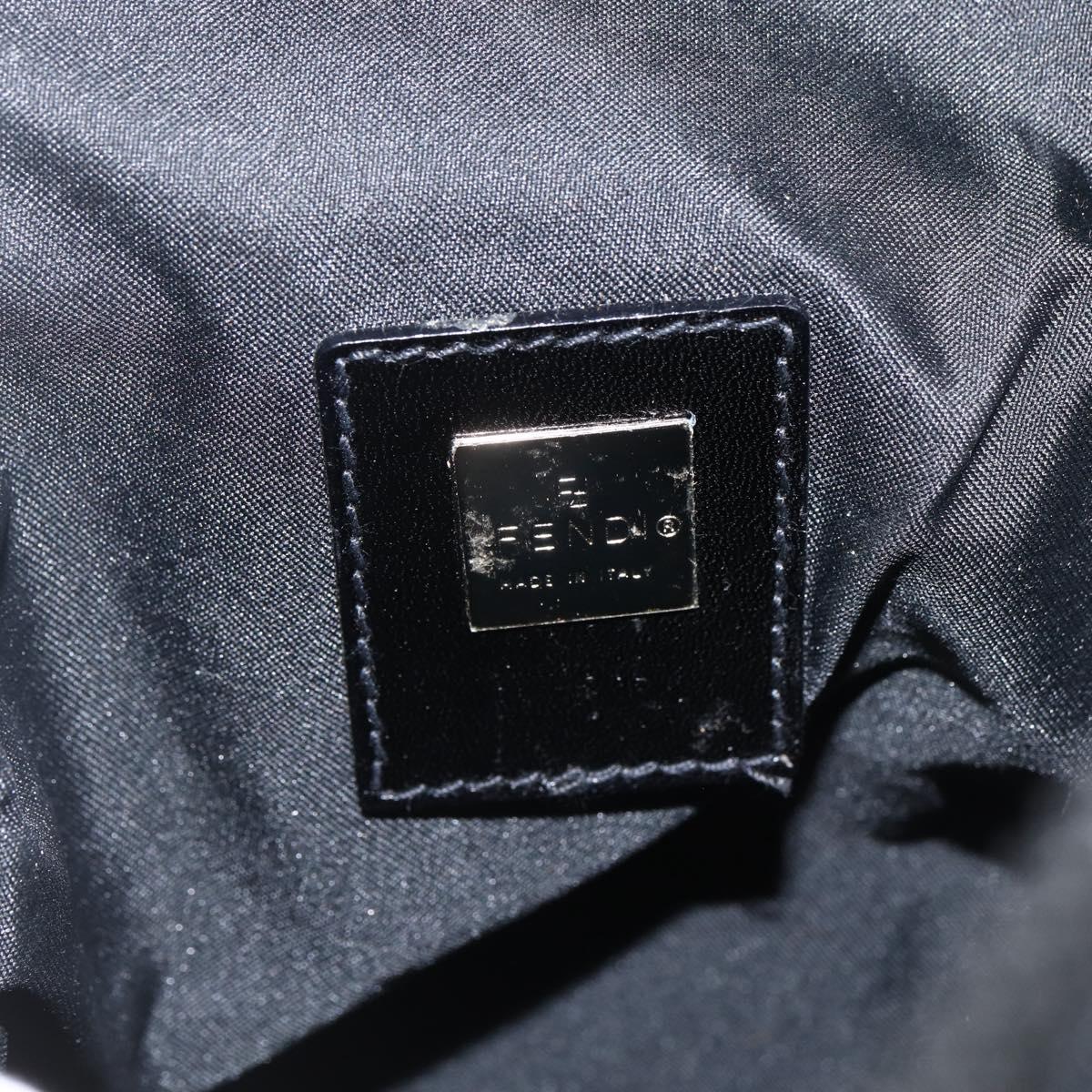 FENDI Zucca Canvas Backpack Black Silver Auth BSZ267V