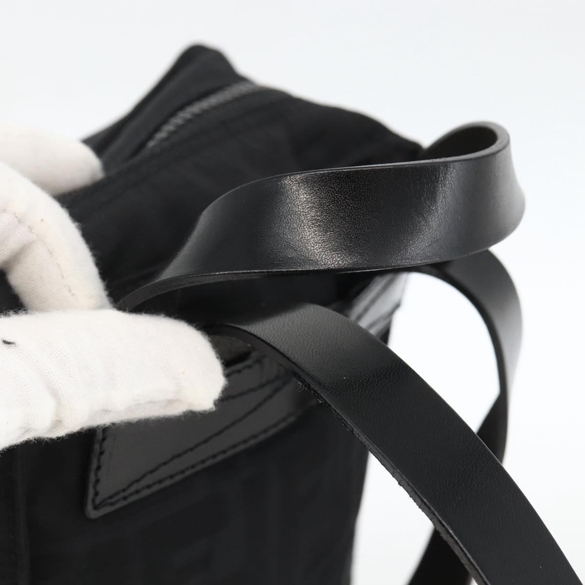 FENDI Zucca Canvas Backpack Black Silver Auth BSZ267V