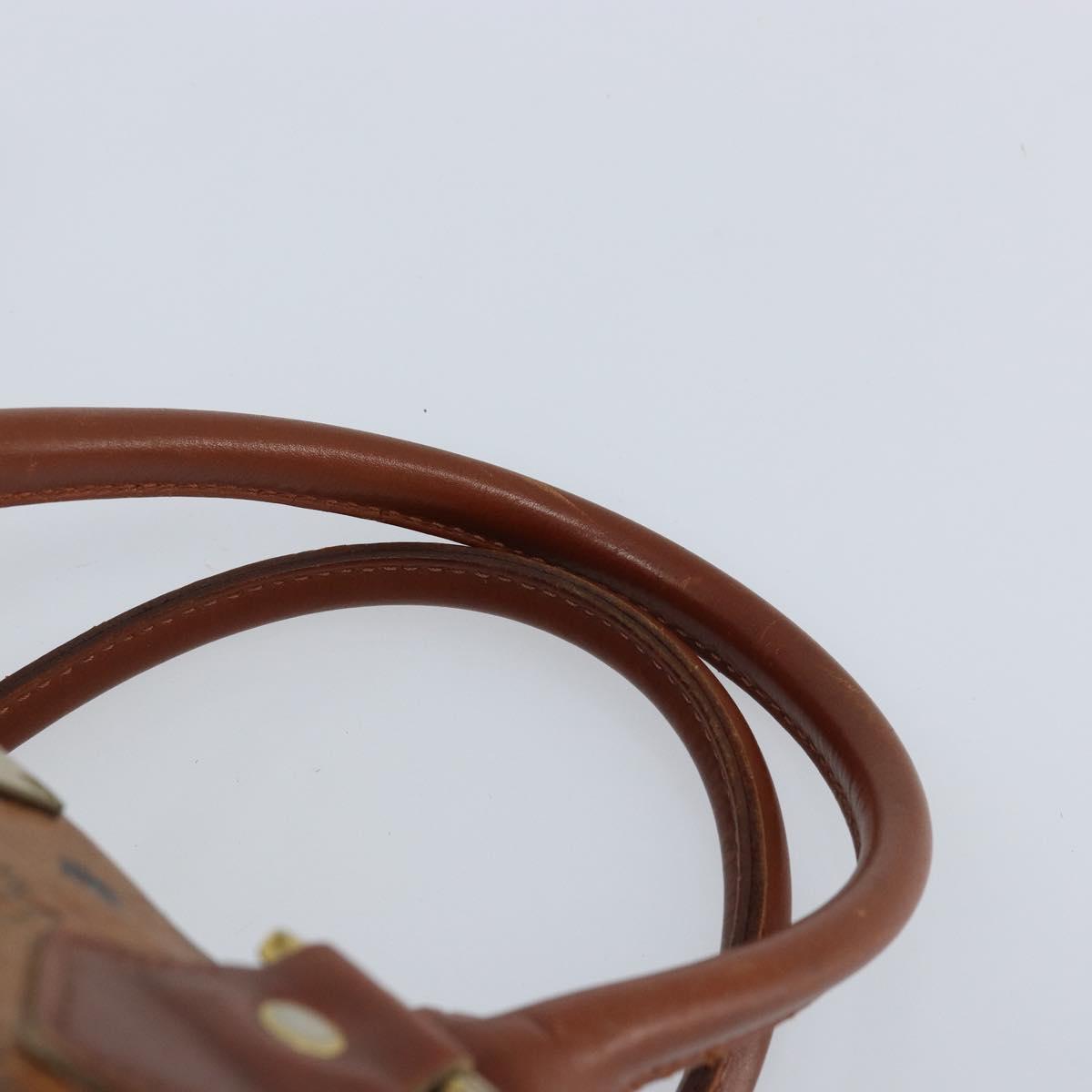 MCM Logogram Vicetos Hand Bag PVC Leather 2way Brown Gold Auth BSZ275