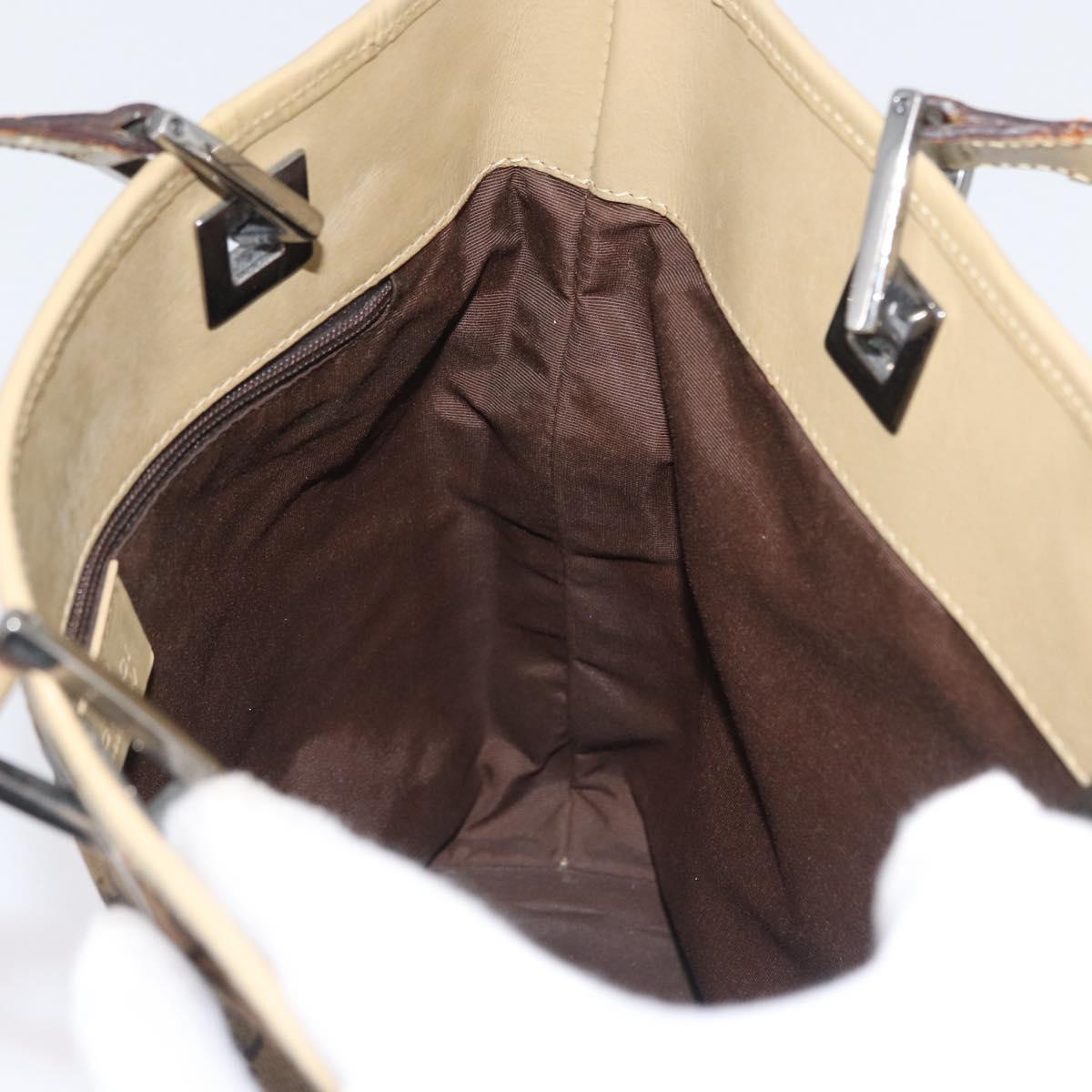 GUCCI GG Canvas Sherry Line Tote Bag Brown Silver 31244 Auth BSZ281