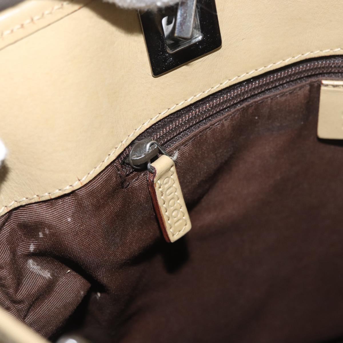 GUCCI GG Canvas Sherry Line Tote Bag Brown Silver 31244 Auth BSZ281