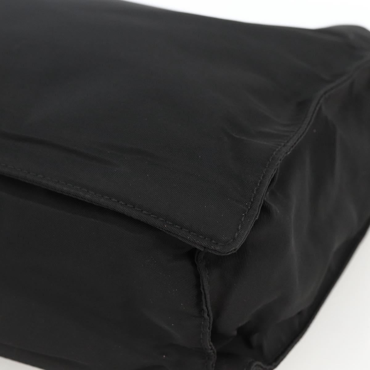 PRADA Hand Bag Nylon Black Silver Auth BSZ285