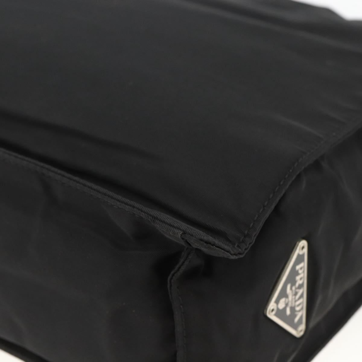 PRADA Hand Bag Nylon Black Silver Auth BSZ285