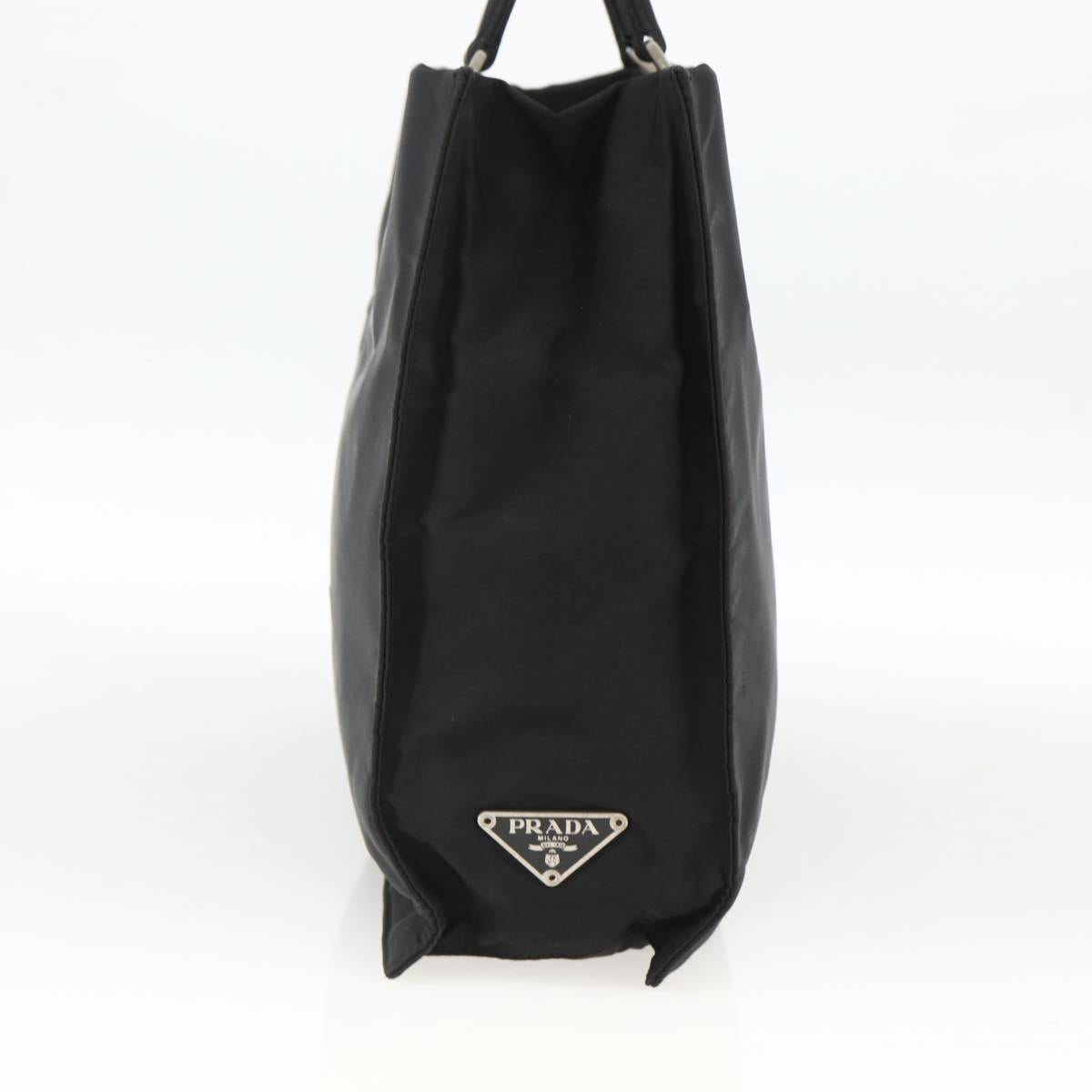 PRADA Hand Bag Nylon Black Silver Auth BSZ285