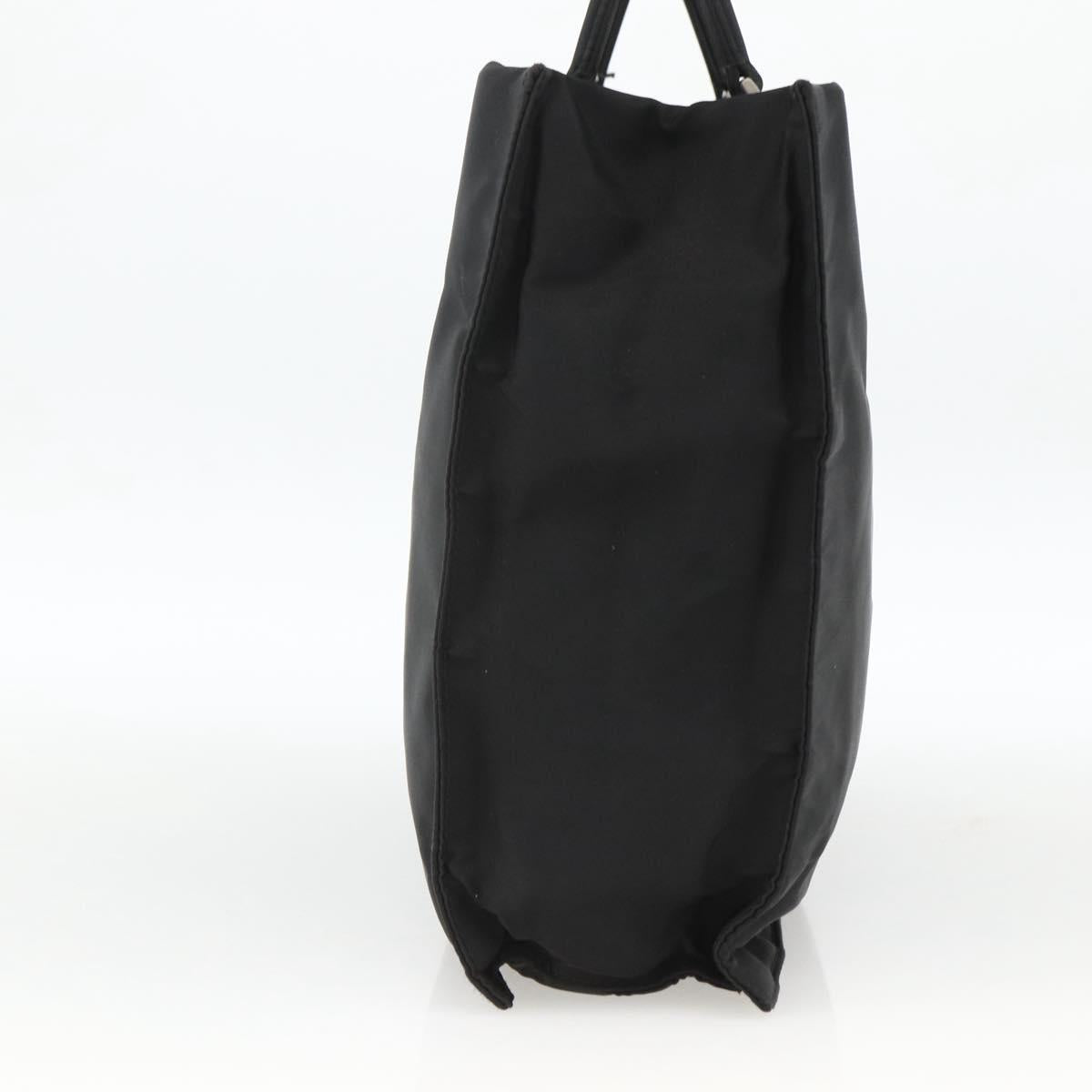 PRADA Hand Bag Nylon Black Silver Auth BSZ285