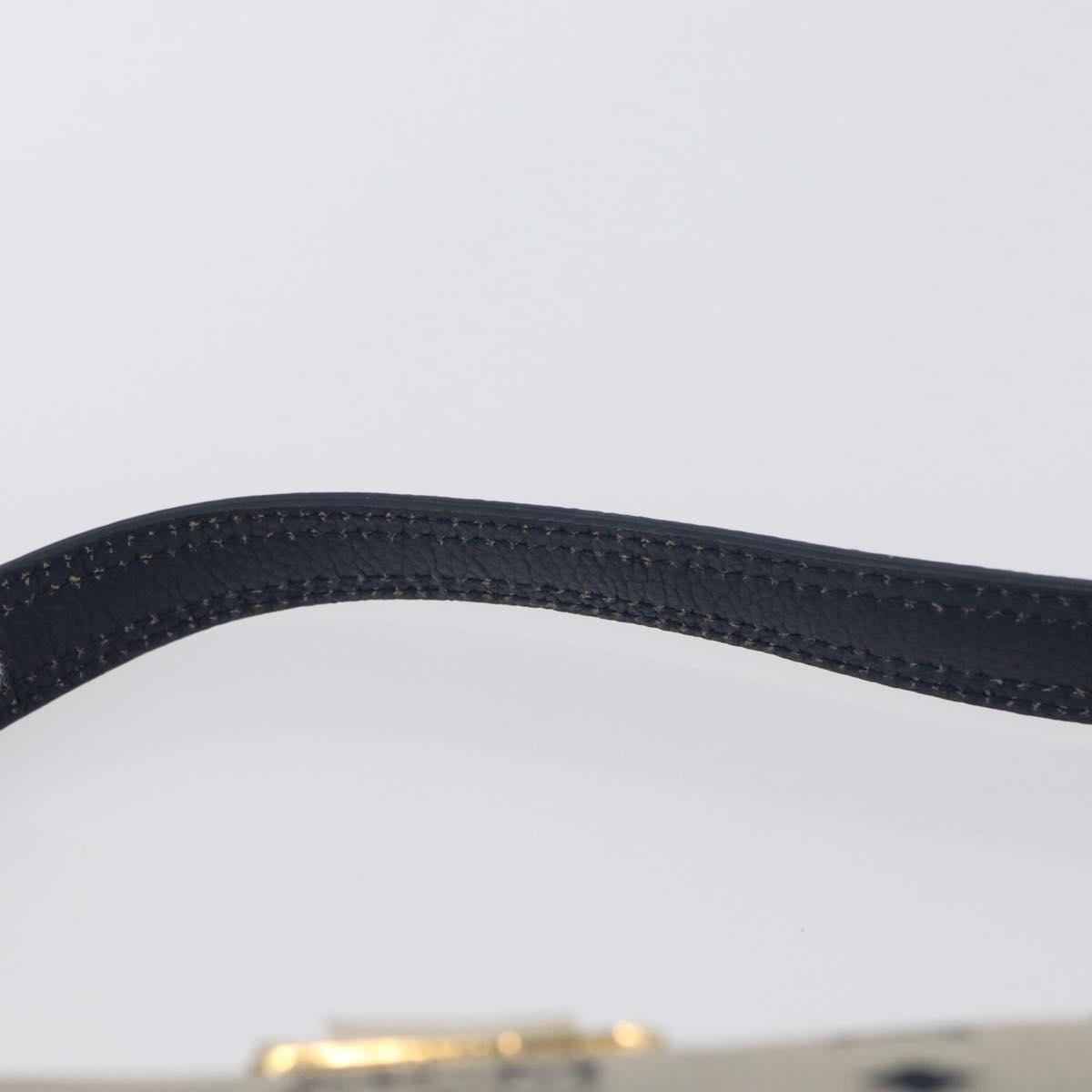 MCM Vicetos Logogram Shoulder Bag Canvas Blue Gold Auth BSZ289