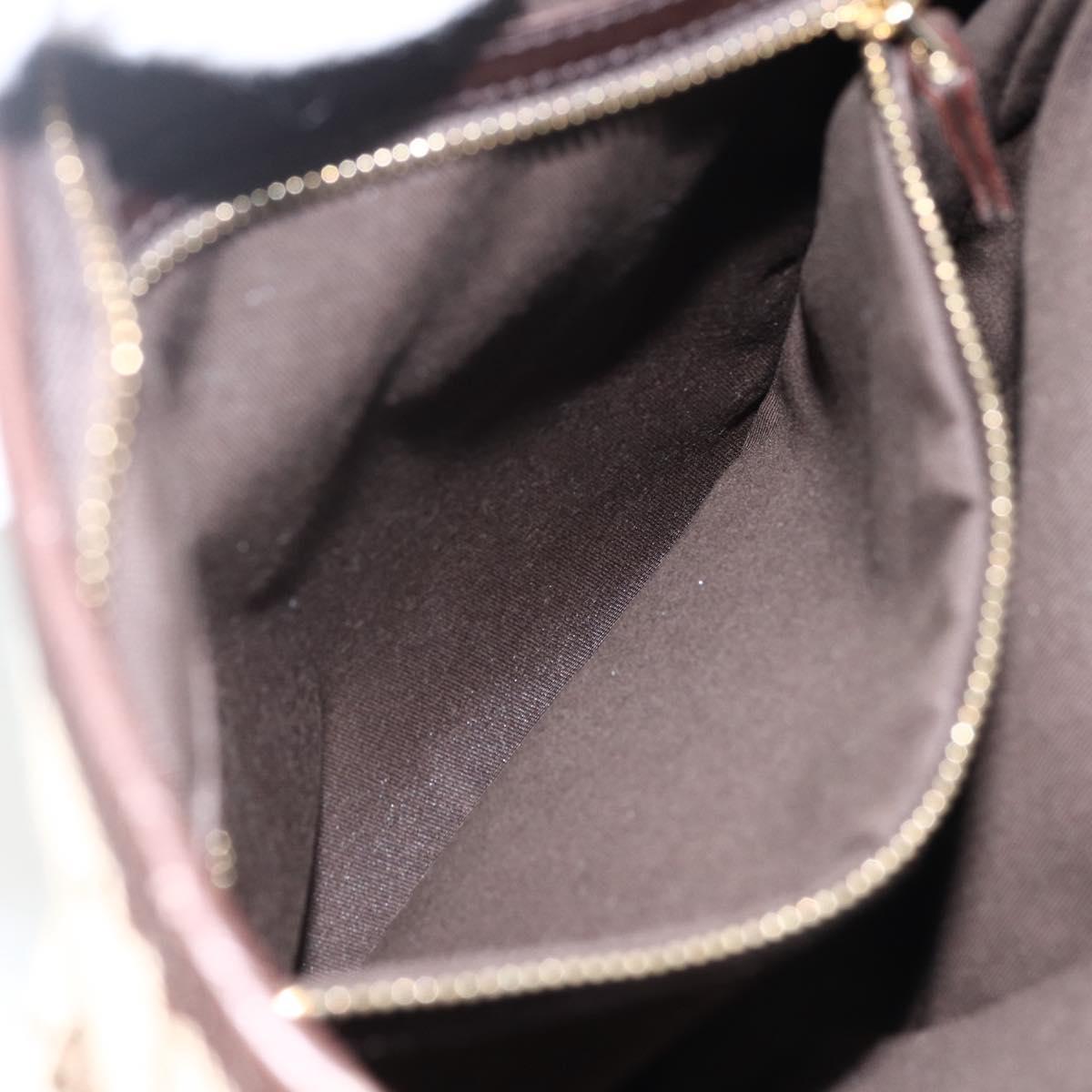 GUCCI GG Canvas Web Sherry Line Shoulder Bag Beige Gold 144388 Auth BSZ299V