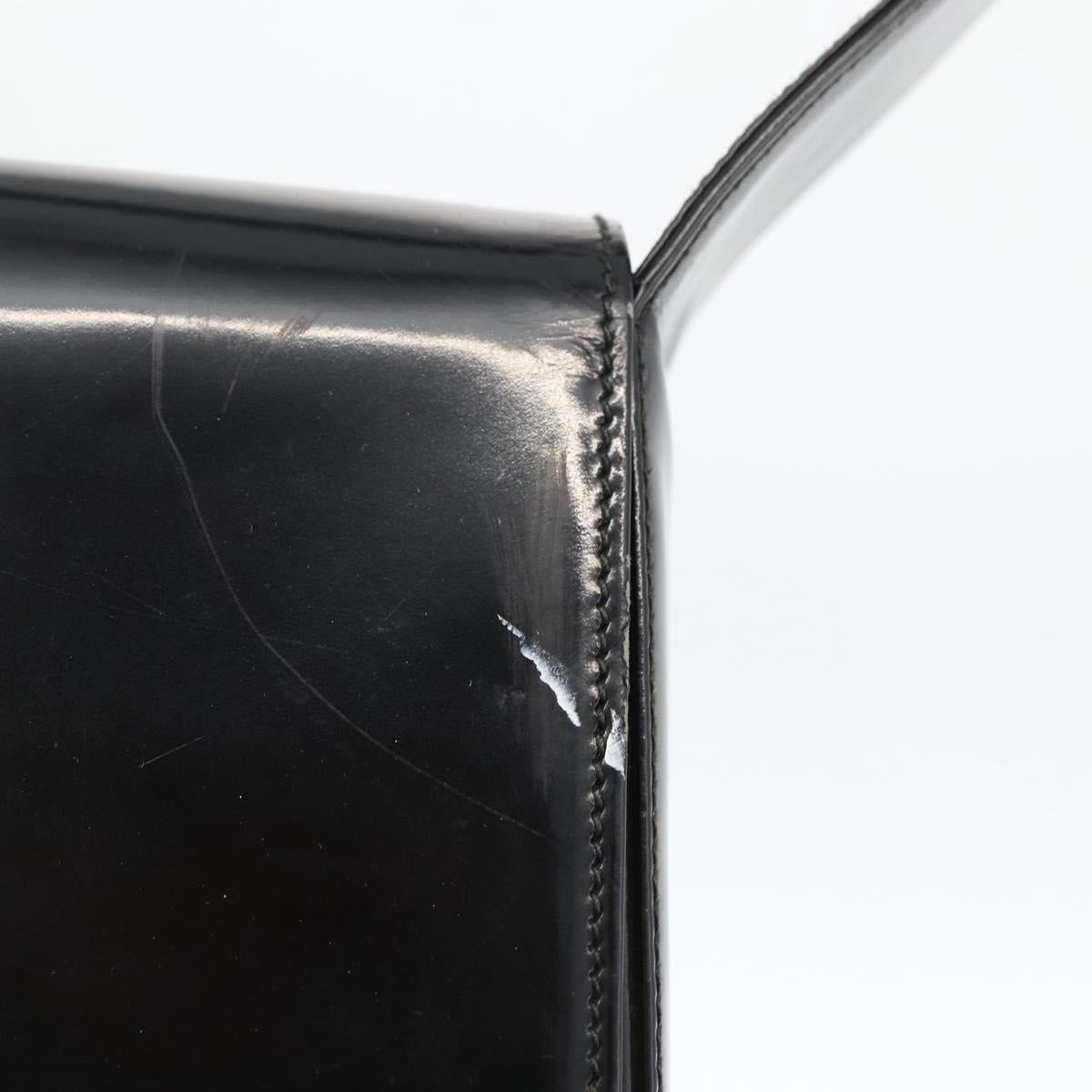 GIVENCHY Shoulder Bag Patent leather Black Gold Auth BSZ308