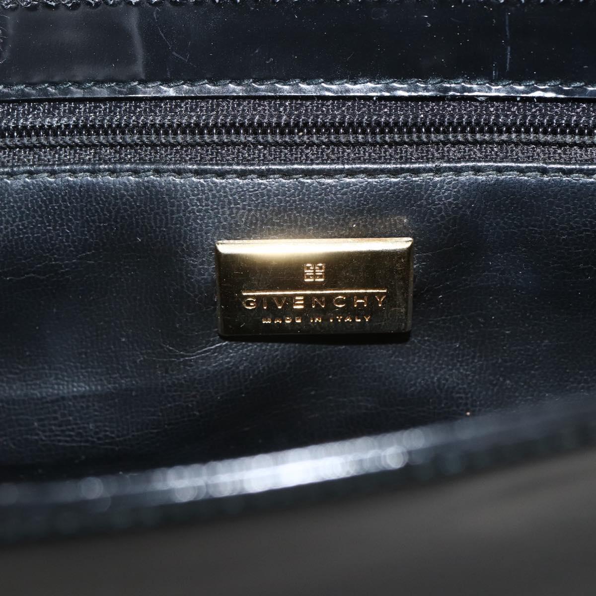 GIVENCHY Shoulder Bag Patent leather Black Gold Auth BSZ308