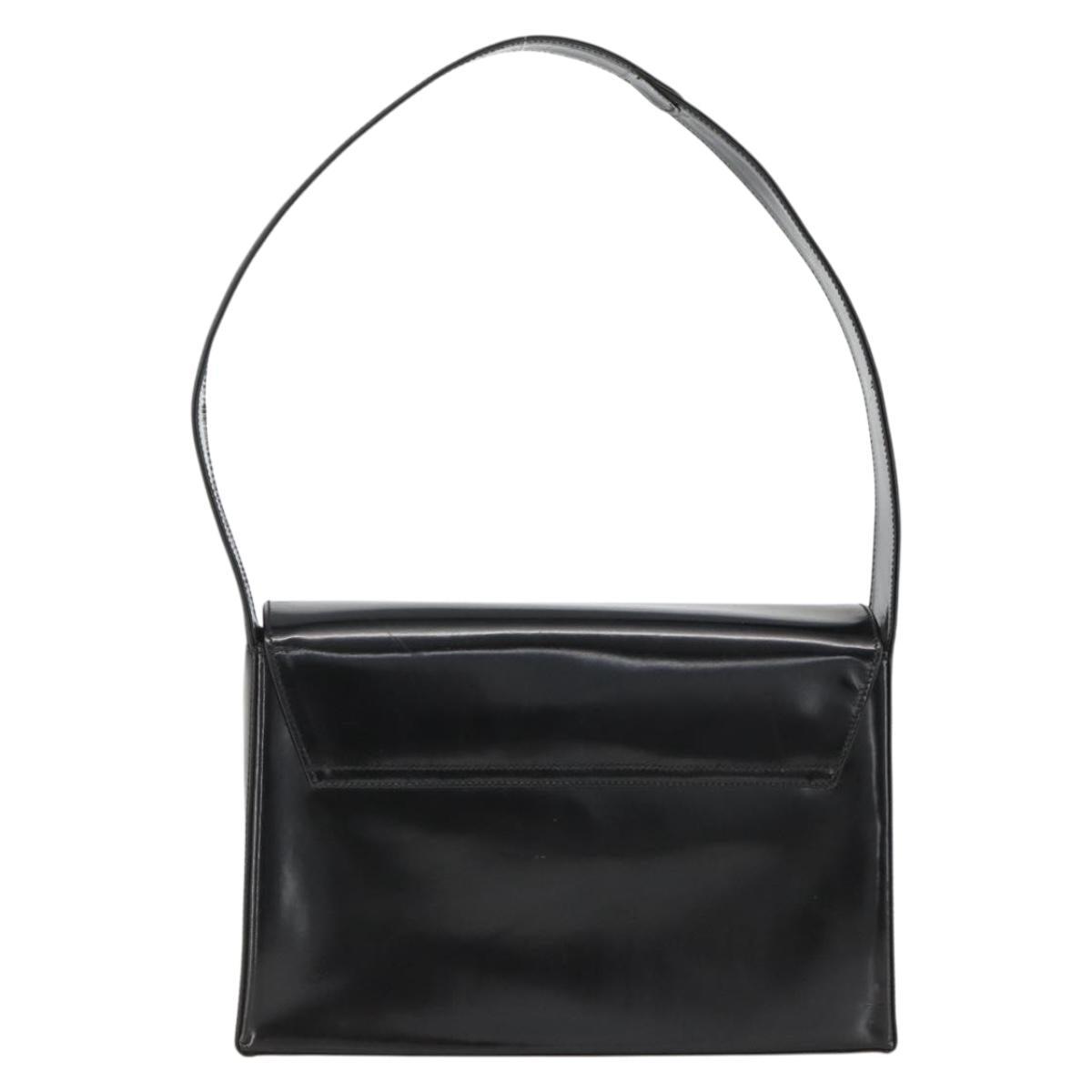 GIVENCHY Shoulder Bag Patent leather Black Gold Auth BSZ308