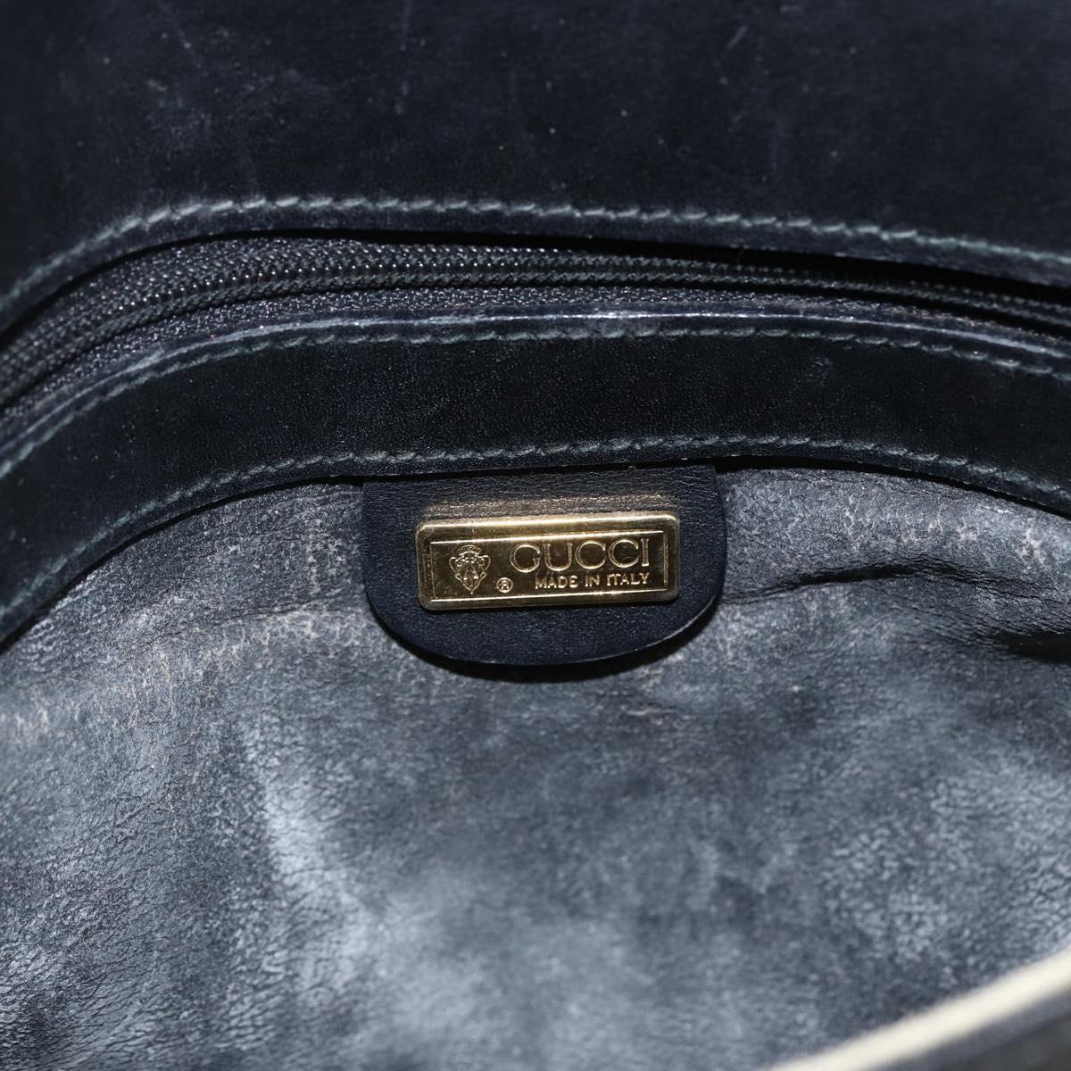 GUCCI Micro GG Supreme Shoulder Bag PVC Black Gold Auth BSZ310