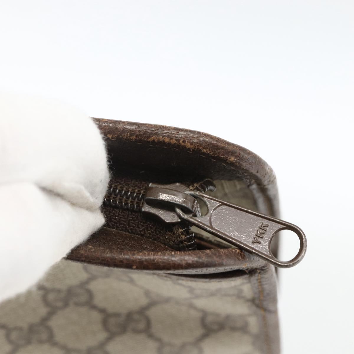 GUCCI GG Supreme Clutch Bag PVC Beige Gold 97 01 037 Auth BSZ311