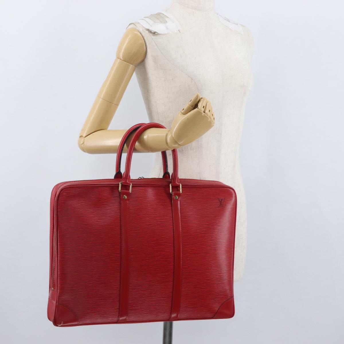 LOUIS VUITTON Epi Porte Documents Voyage Business Bag Red M54477 LV Auth BSZ314