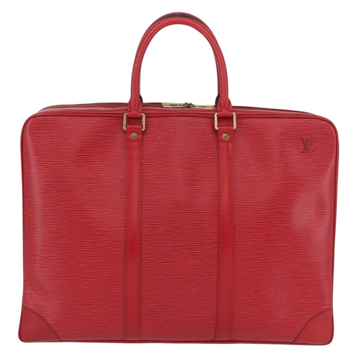 LOUIS VUITTON Epi Porte Documents Voyage Business Bag Red M54477 LV Auth BSZ314