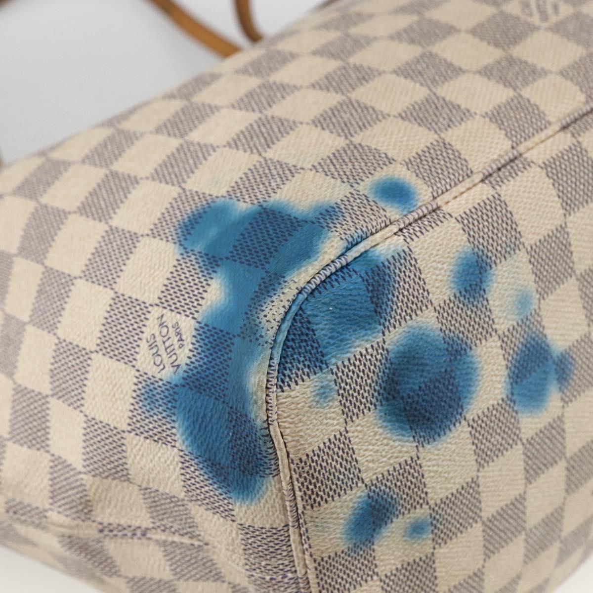 LOUIS VUITTON Damier Azur Neverfull MM Tote Bag N41605 LV Auth BSZ316