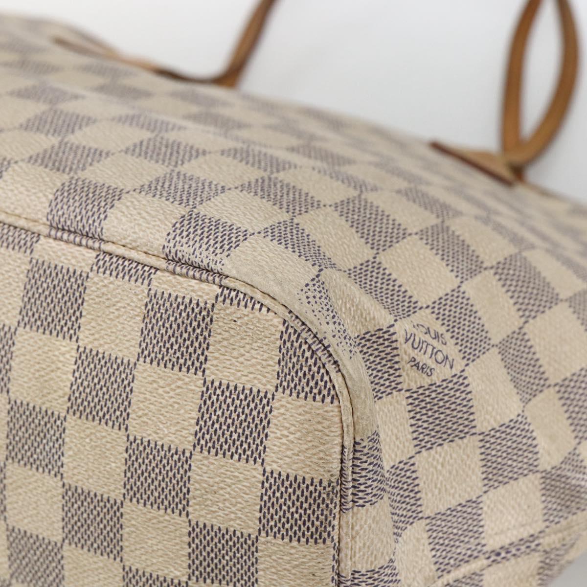 LOUIS VUITTON Damier Azur Neverfull MM Tote Bag N41605 LV Auth BSZ316