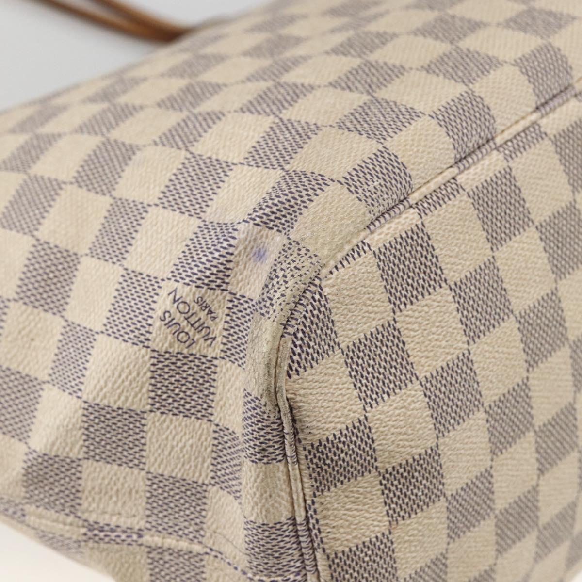 LOUIS VUITTON Damier Azur Neverfull MM Tote Bag N41605 LV Auth BSZ316