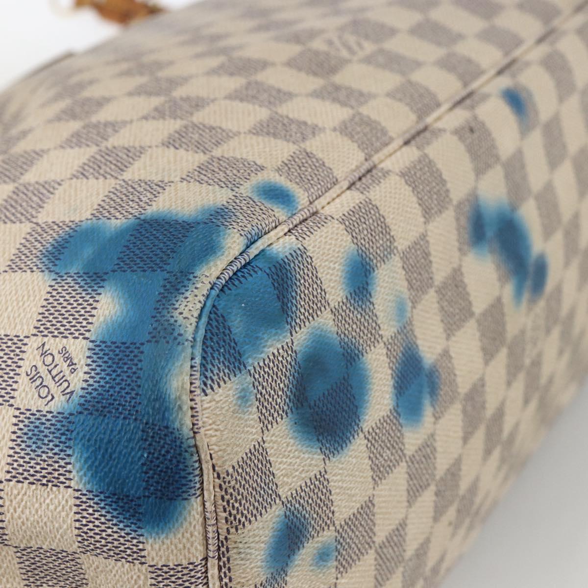 LOUIS VUITTON Damier Azur Neverfull MM Tote Bag N41605 LV Auth BSZ316