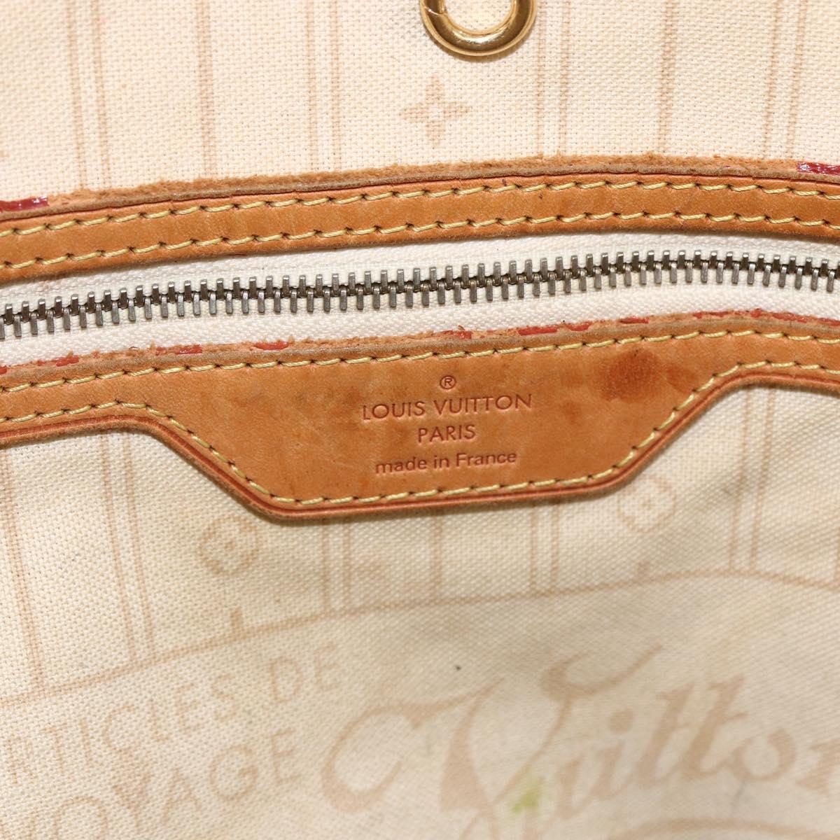 LOUIS VUITTON Damier Azur Neverfull MM Tote Bag N41605 LV Auth BSZ316