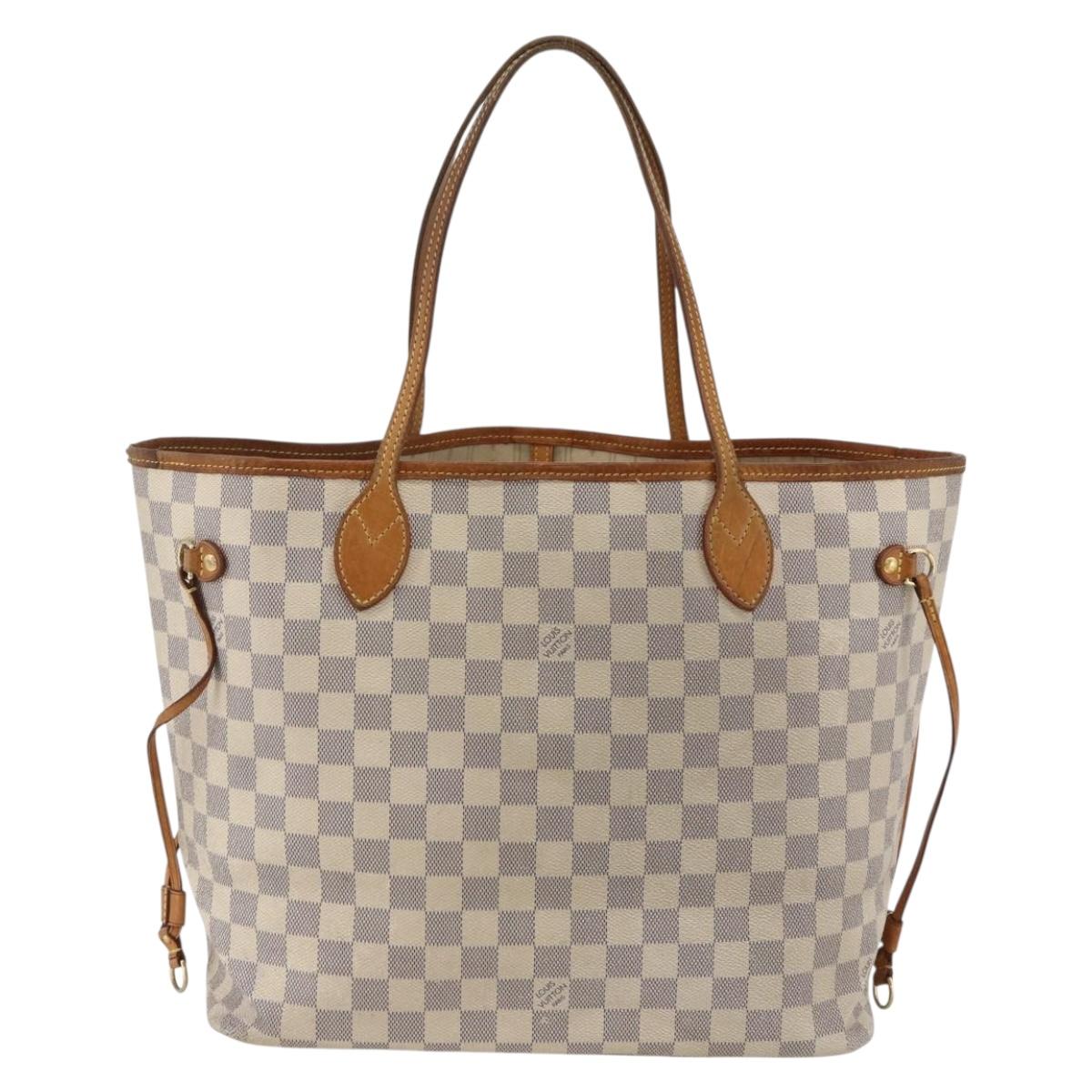 LOUIS VUITTON Damier Azur Neverfull MM Tote Bag N41605 LV Auth BSZ316