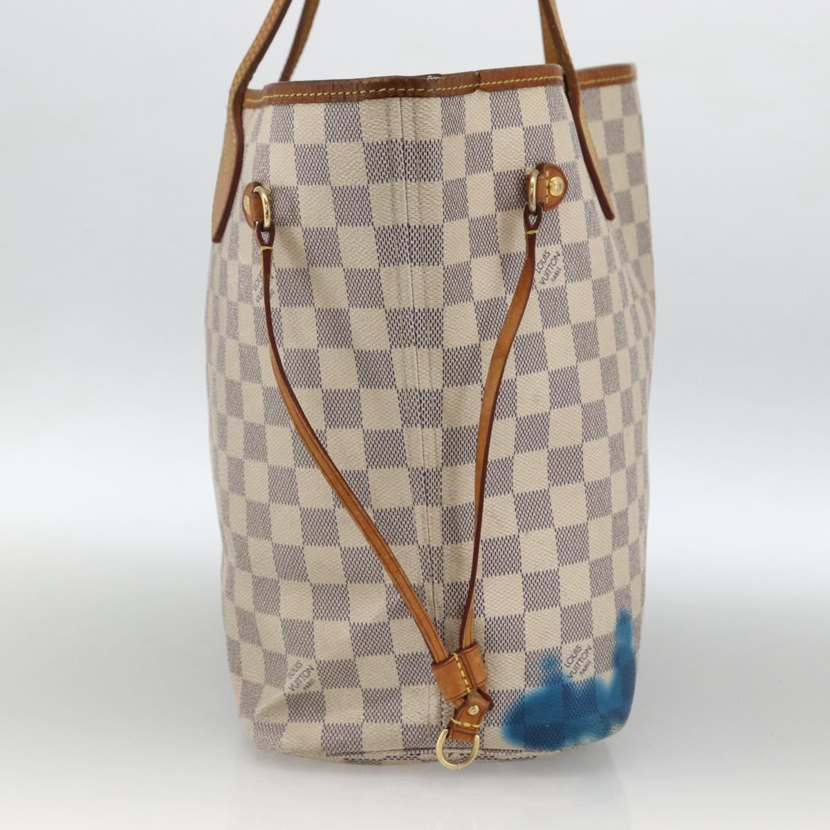 LOUIS VUITTON Damier Azur Neverfull MM Tote Bag N41605 LV Auth BSZ316