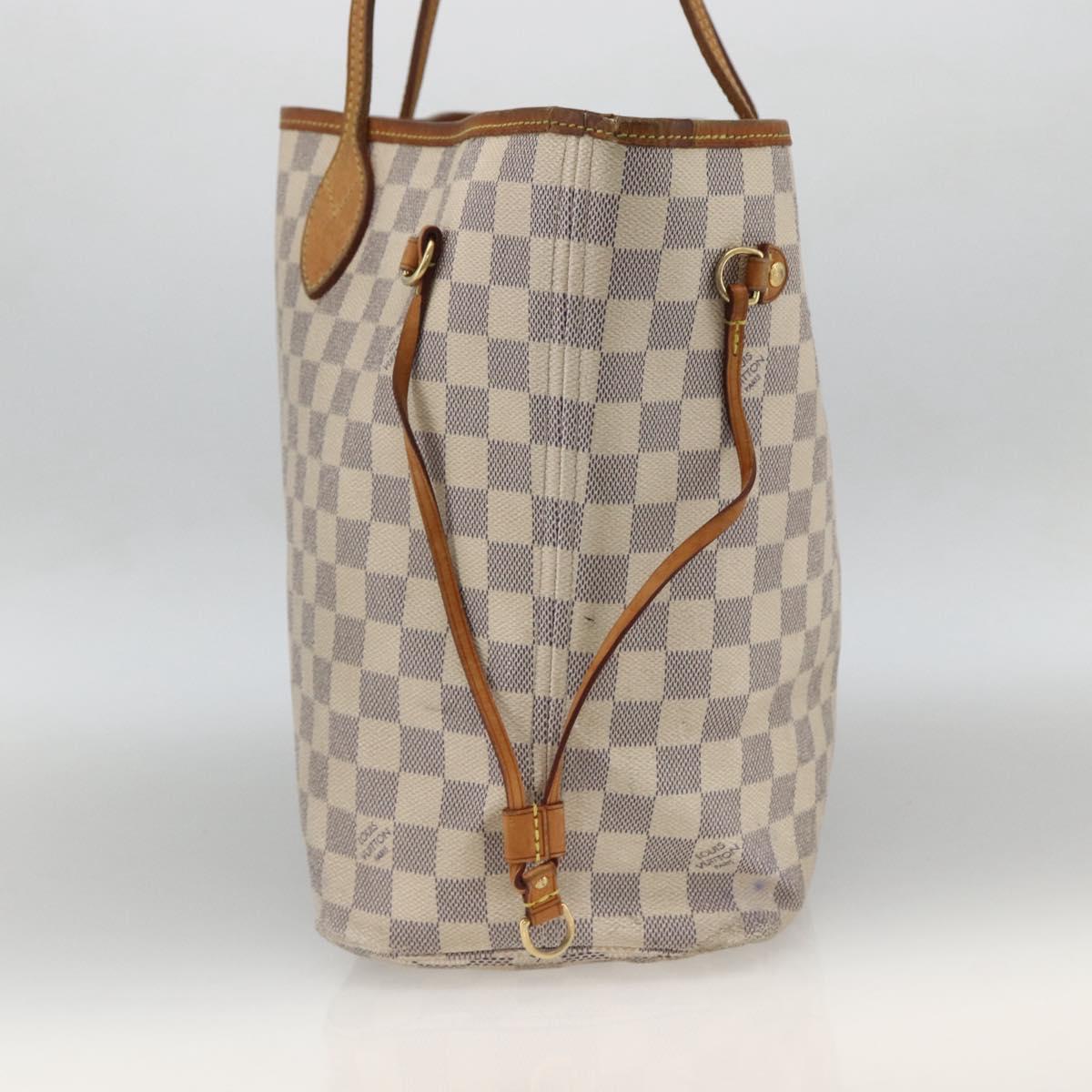 LOUIS VUITTON Damier Azur Neverfull MM Tote Bag N41605 LV Auth BSZ316