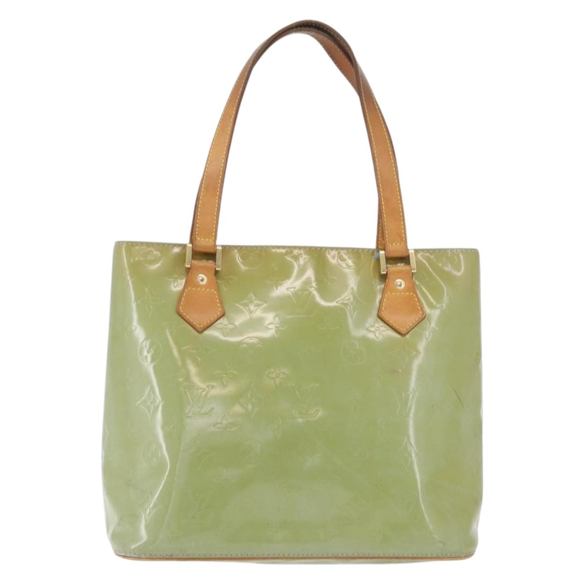LOUIS VUITTON Monogram Vernis Houston Hand Bag Baby Blue M91005 LV Auth BSZ324