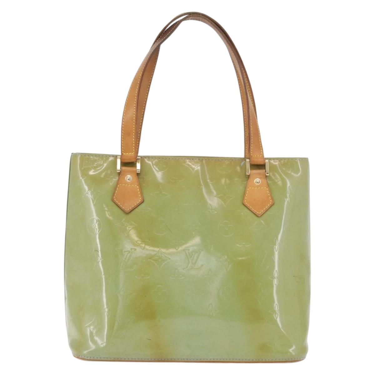 LOUIS VUITTON Monogram Vernis Houston Hand Bag Baby Blue M91005 LV Auth BSZ324