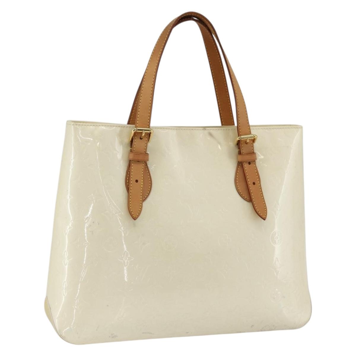 LOUIS VUITTON Monogram Vernis Brentwood Shoulder Bag Perle M91512 LV Auth BSZ329