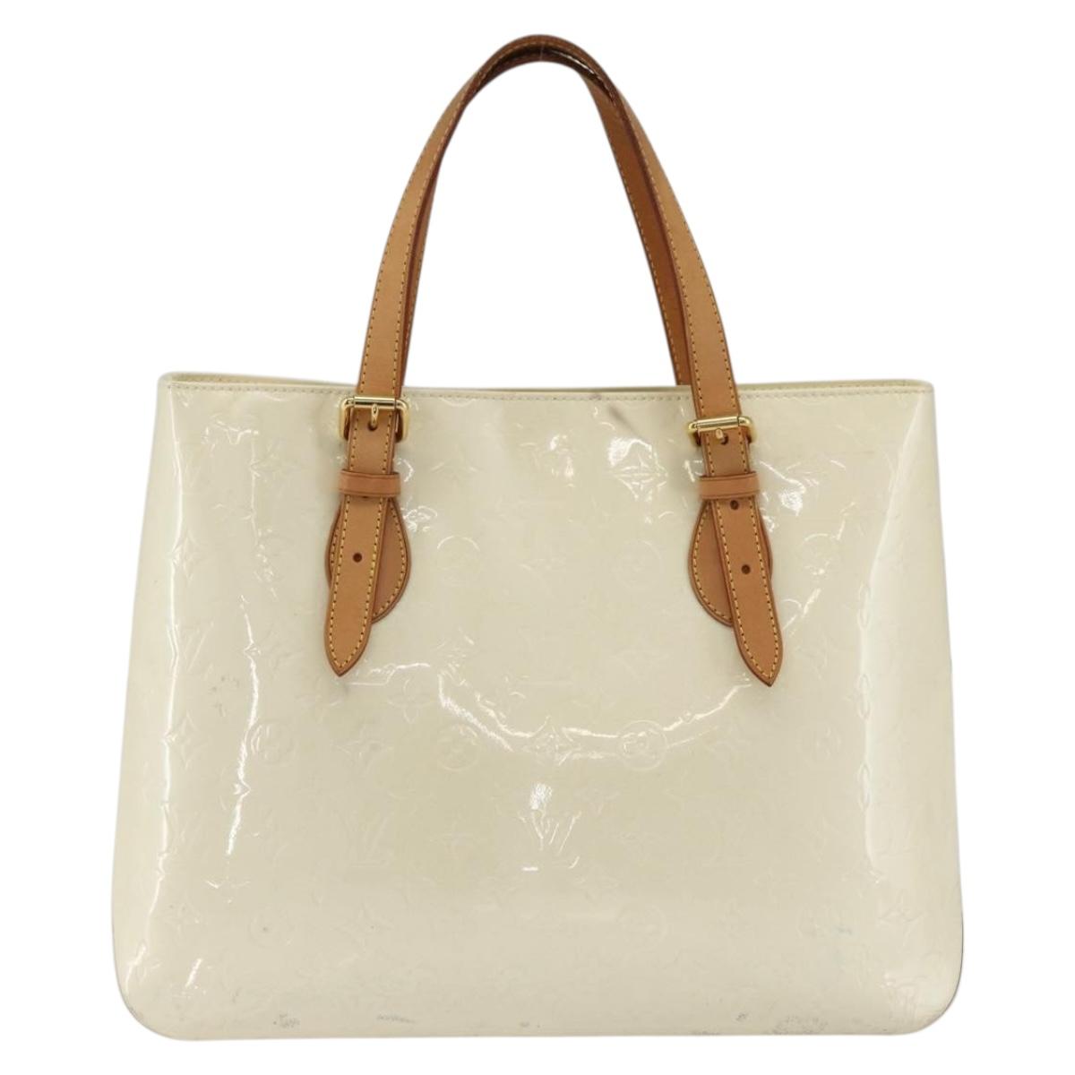 LOUIS VUITTON Monogram Vernis Brentwood Shoulder Bag Perle M91512 LV Auth BSZ329