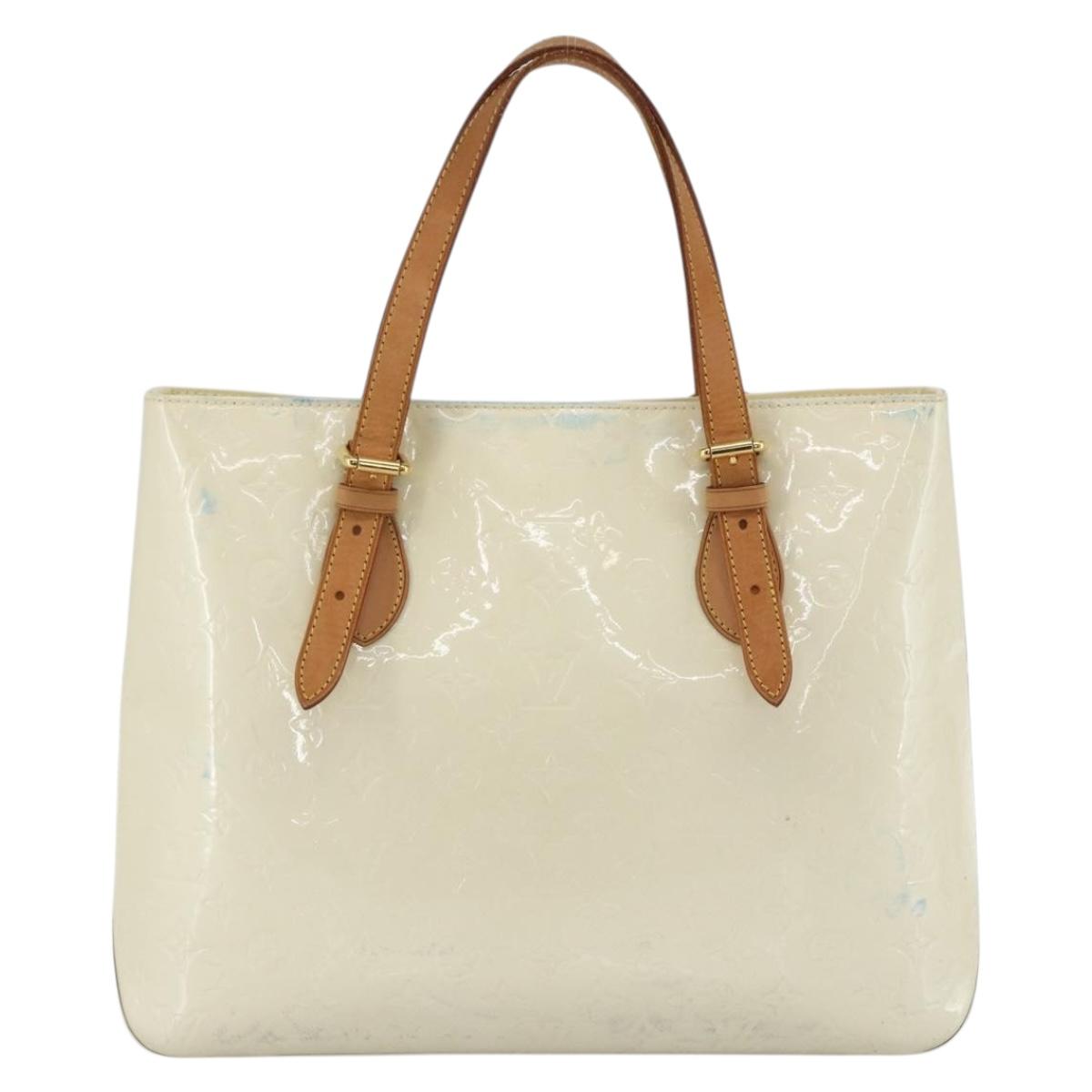 LOUIS VUITTON Monogram Vernis Brentwood Shoulder Bag Perle M91512 LV Auth BSZ329