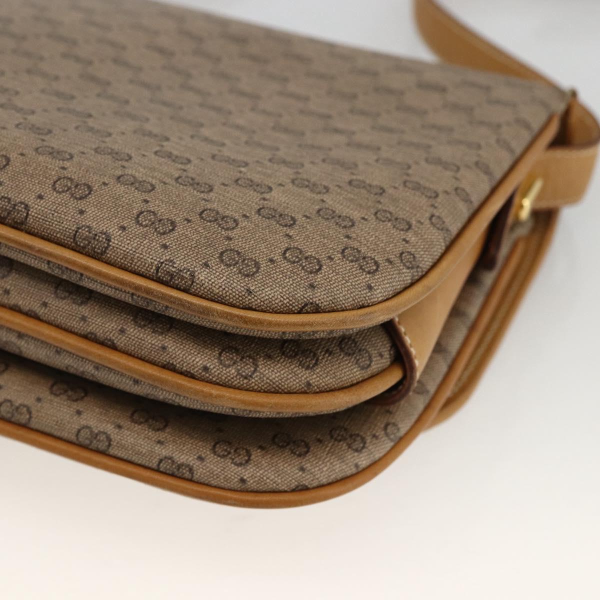 GUCCI Micro GG Supreme Shoulder Bag PVC Beige Gold 406 001 1780 Auth BSZ330A
