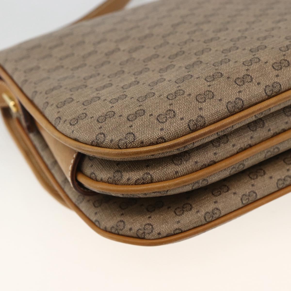 GUCCI Micro GG Supreme Shoulder Bag PVC Beige Gold 406 001 1780 Auth BSZ330A