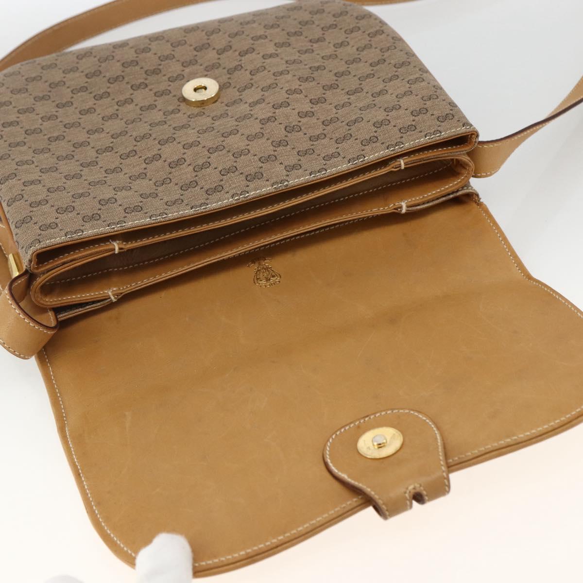 GUCCI Micro GG Supreme Shoulder Bag PVC Beige Gold 406 001 1780 Auth BSZ330A