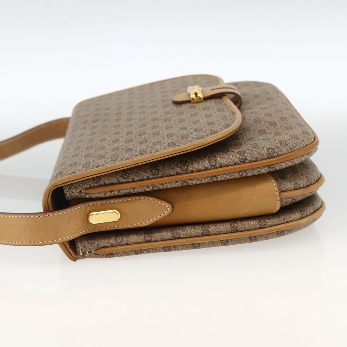 GUCCI Micro GG Supreme Shoulder Bag PVC Beige Gold 406 001 1780 Auth BSZ330A