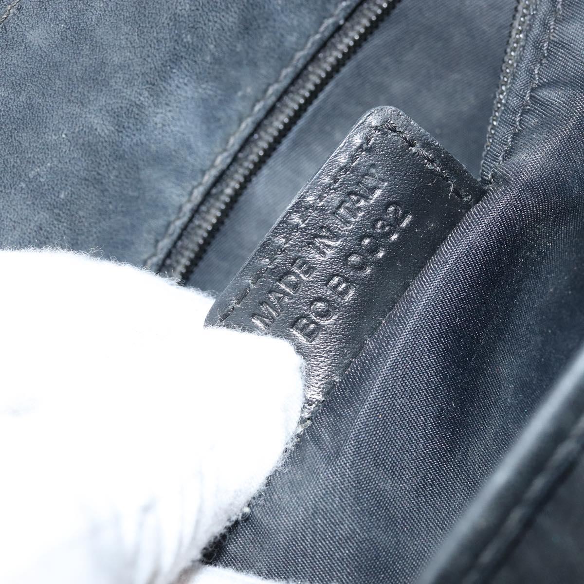 Christian Dior Trotter Canvas Hand Bag Black Silver Auth BSZ335