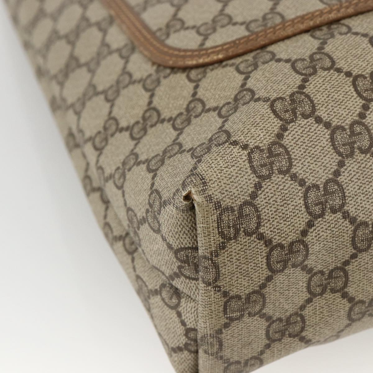 GUCCI GG Supreme Web Sherry Line Tote Bag PVC Beige Gold 39 02 003 Auth BSZ336