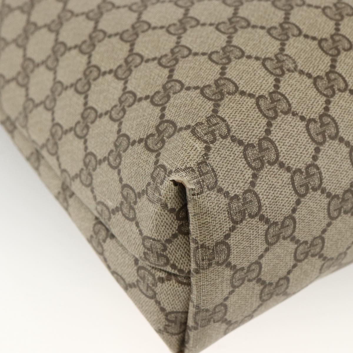 GUCCI GG Supreme Web Sherry Line Tote Bag PVC Beige Gold 39 02 003 Auth BSZ336