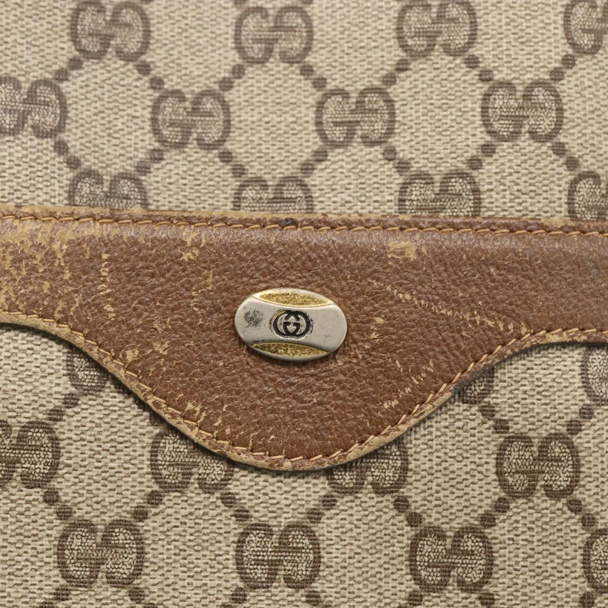 GUCCI GG Supreme Web Sherry Line Tote Bag PVC Beige Gold 39 02 003 Auth BSZ336