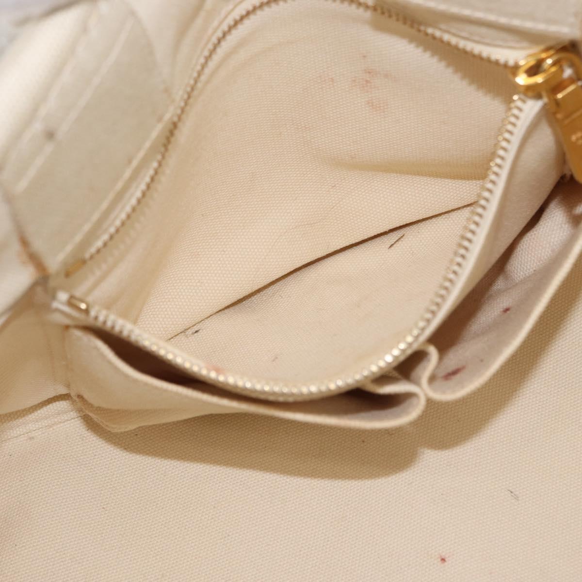 PRADA Canapa MM Hand Bag Denim White Gold Auth BSZ344